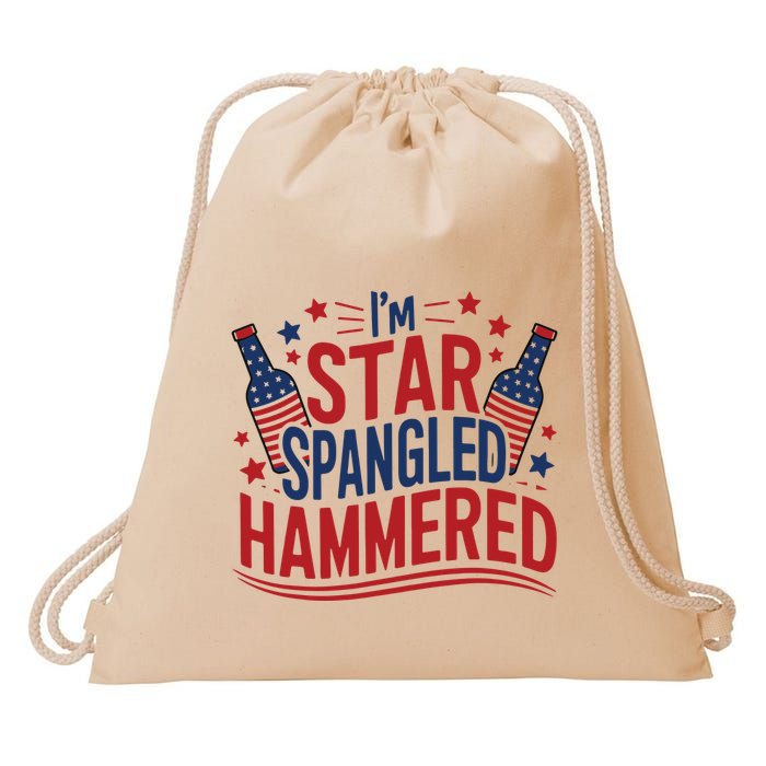 Im Star Spangled Hammered Funny 4th Of July Drawstring Bag