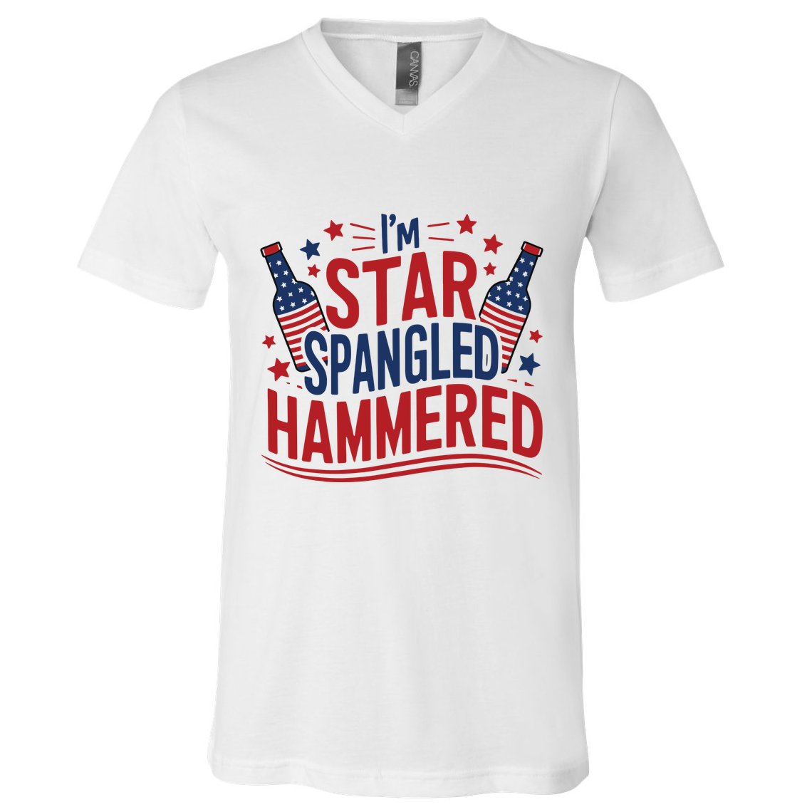 Im Star Spangled Hammered Funny 4th Of July V-Neck T-Shirt