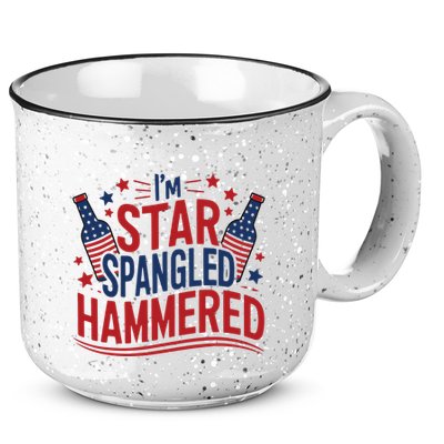 Im Star Spangled Hammered Funny 4th Of July 15oz Campfire Ceramic Mug