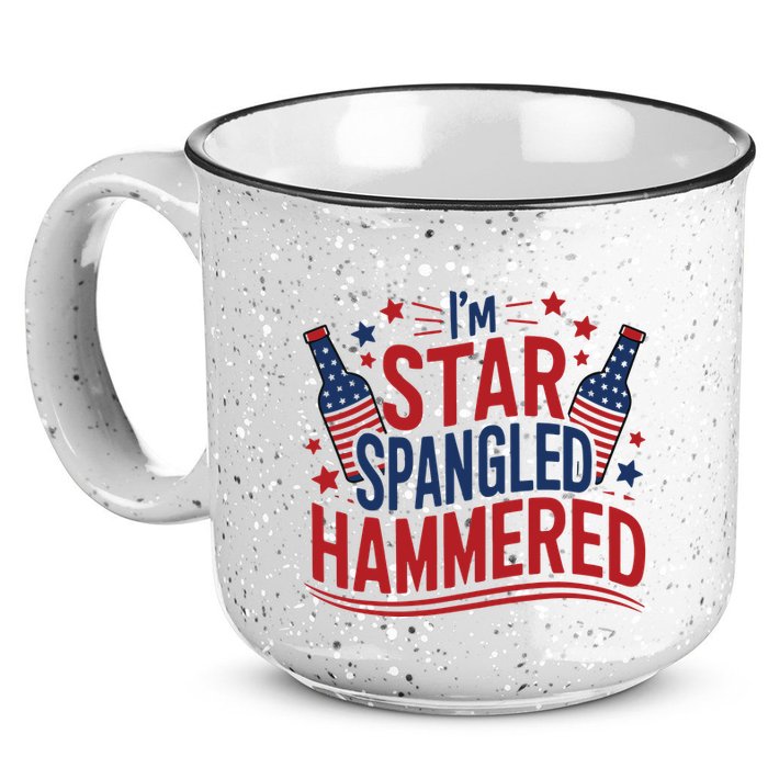 Im Star Spangled Hammered Funny 4th Of July 15oz Campfire Ceramic Mug