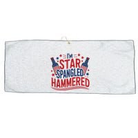 Im Star Spangled Hammered Funny 4th Of July Large Microfiber Waffle Golf Towel