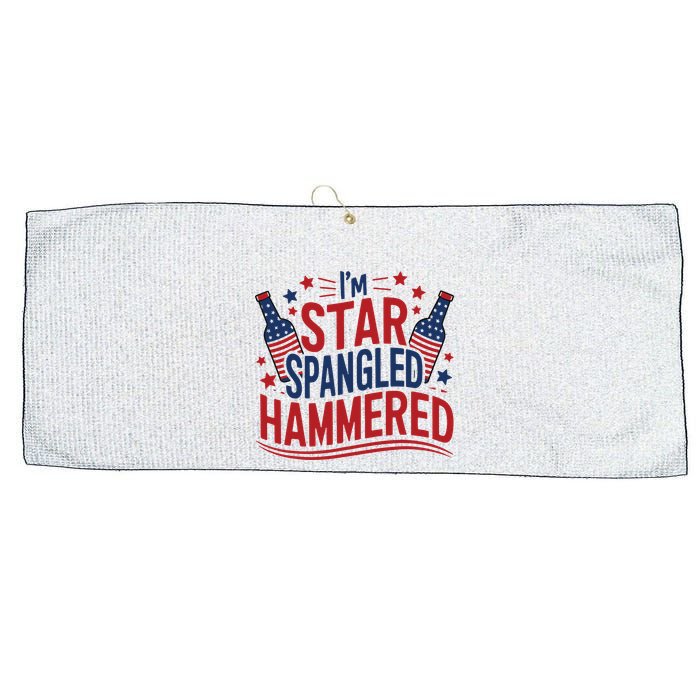 Im Star Spangled Hammered Funny 4th Of July Large Microfiber Waffle Golf Towel