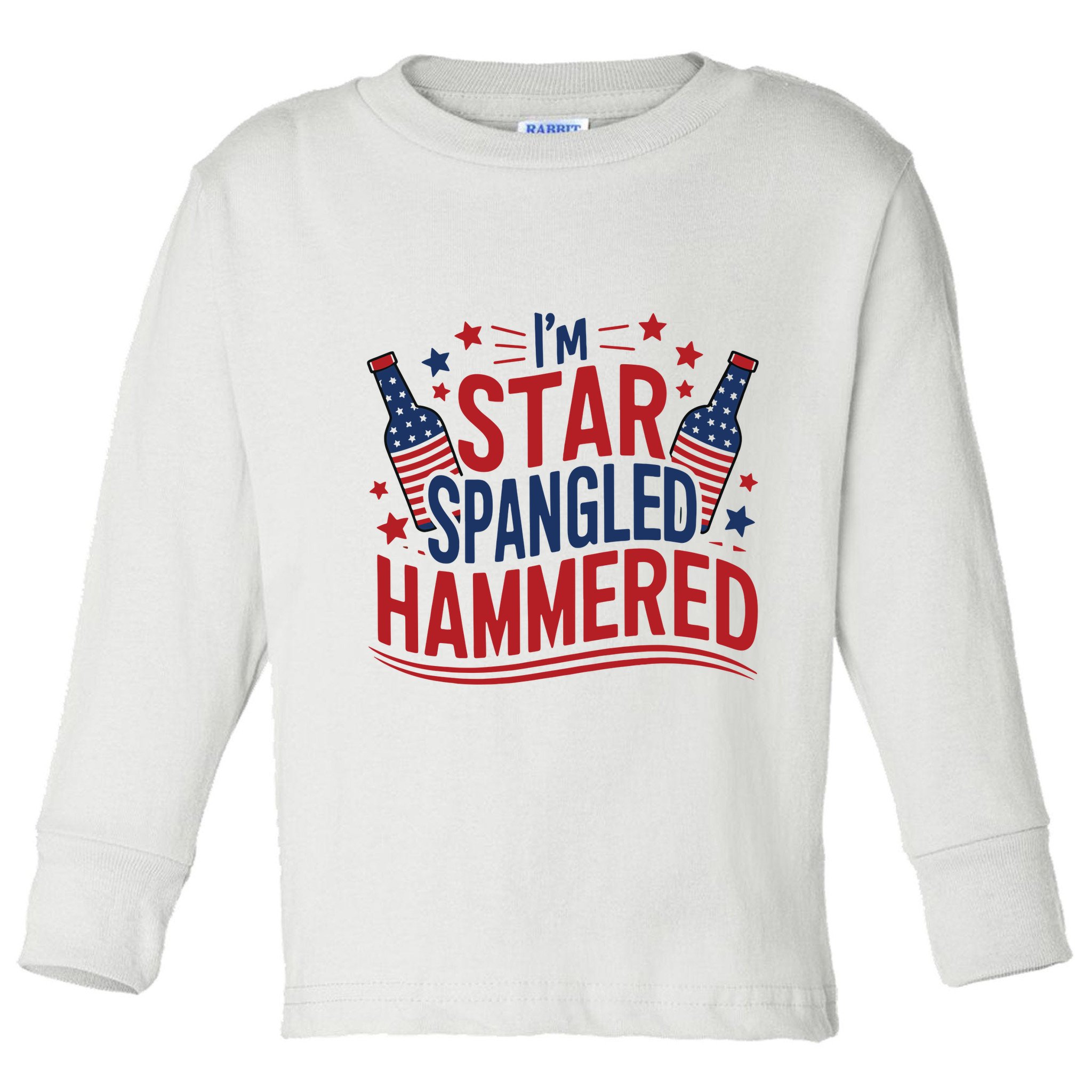 Im Star Spangled Hammered Funny 4th Of July Toddler Long Sleeve Shirt
