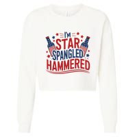 Im Star Spangled Hammered Funny 4th Of July Cropped Pullover Crew