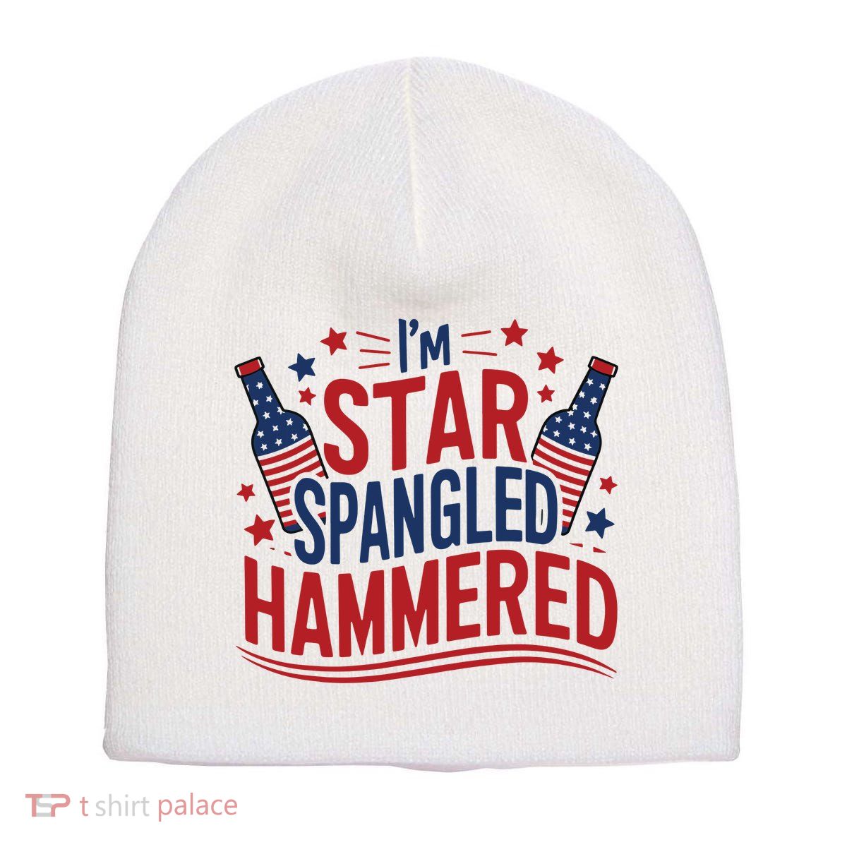 Im Star Spangled Hammered Funny 4th Of July Short Acrylic Beanie