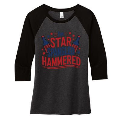 Im Star Spangled Hammered Funny 4th Of July Women's Tri-Blend 3/4-Sleeve Raglan Shirt