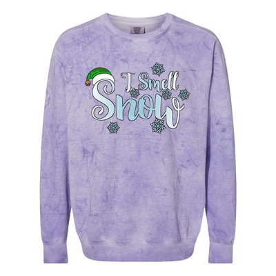 I Smell Snow Cute Snowflakes Snowy Winter Christmas Gift Colorblast Crewneck Sweatshirt