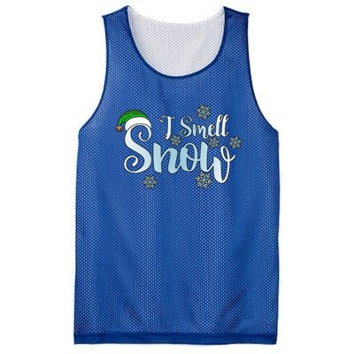 I Smell Snow Cute Snowflakes Snowy Winter Christmas Gift Mesh Reversible Basketball Jersey Tank