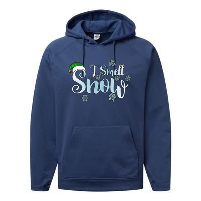 I Smell Snow Cute Snowflakes Snowy Winter Christmas Gift Performance Fleece Hoodie