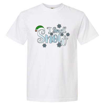 I Smell Snow Cute Snowflakes Snowy Winter Christmas Gift Garment-Dyed Heavyweight T-Shirt