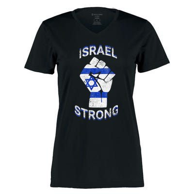 Israel Strong Support Stand With Israel Love Jewish Pride Women's Momentum V-Neck T-Shirt