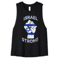 Israel Strong Support Stand With Israel Love Jewish Pride Women's Racerback Cropped Tank