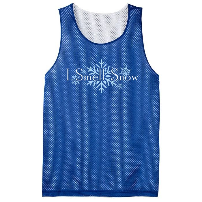 I Smell Snow Winter Christmas Holiday Snowflake Cute Gift Mesh Reversible Basketball Jersey Tank