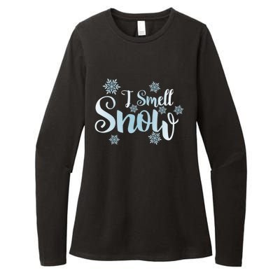 I Smell Snow Cute Snowflakes Snowy Winter Holiday Christmas Gift Womens CVC Long Sleeve Shirt