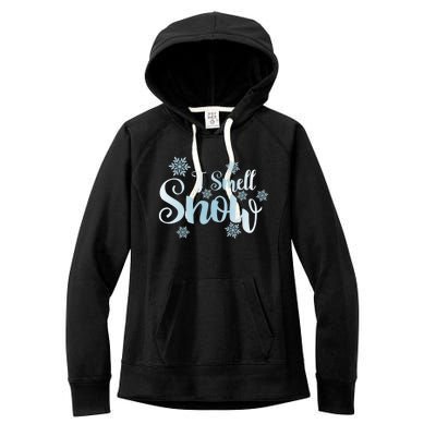 I Smell Snow Cute Snowflakes Snowy Winter Holiday Christmas Gift Women's Fleece Hoodie