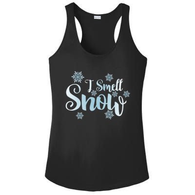 I Smell Snow Cute Snowflakes Snowy Winter Holiday Christmas Gift Ladies PosiCharge Competitor Racerback Tank