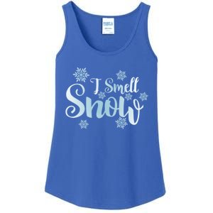 I Smell Snow Cute Snowflakes Snowy Winter Holiday Christmas Gift Ladies Essential Tank