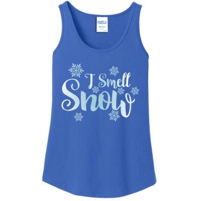 I Smell Snow Cute Snowflakes Snowy Winter Holiday Christmas Gift Ladies Essential Tank