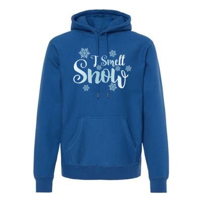 I Smell Snow Cute Snowflakes Snowy Winter Holiday Christmas Gift Premium Hoodie