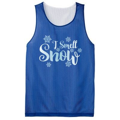 I Smell Snow Cute Snowflakes Snowy Winter Holiday Christmas Gift Mesh Reversible Basketball Jersey Tank