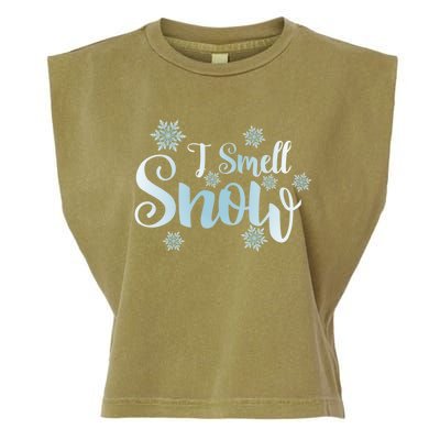 I Smell Snow Cute Snowflakes Snowy Winter Holiday Christmas Gift Garment-Dyed Women's Muscle Tee