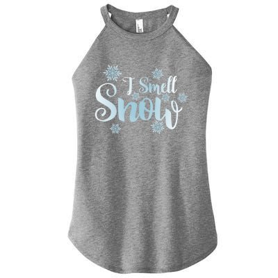 I Smell Snow Cute Snowflakes Snowy Winter Holiday Christmas Gift Women's Perfect Tri Rocker Tank