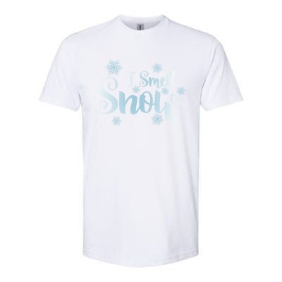 I Smell Snow Cute Snowflakes Snowy Winter Holiday Christmas Gift Softstyle CVC T-Shirt