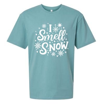 I Smell Snow Funny Christmas Time Winter Weather Snowflakes Great Gift Sueded Cloud Jersey T-Shirt