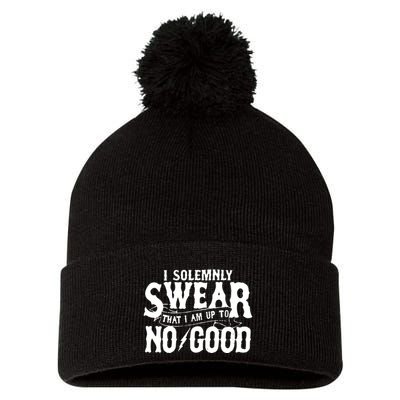 I Solemnly Swear That I Am To No Good Pom Pom 12in Knit Beanie