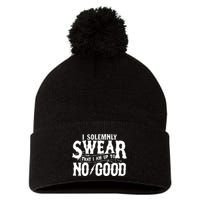 I Solemnly Swear That I Am To No Good Pom Pom 12in Knit Beanie