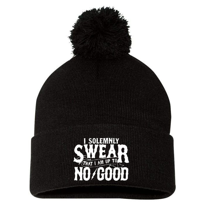 I Solemnly Swear That I Am To No Good Pom Pom 12in Knit Beanie