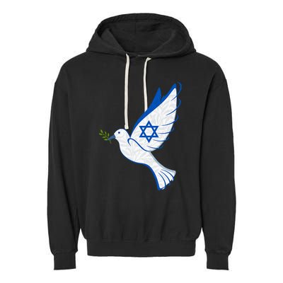 Israel Strong Support Stand Strong Peace Love Jewish Garment-Dyed Fleece Hoodie