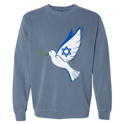 Israel Strong Support Stand Strong Peace Love Jewish Garment-Dyed Sweatshirt