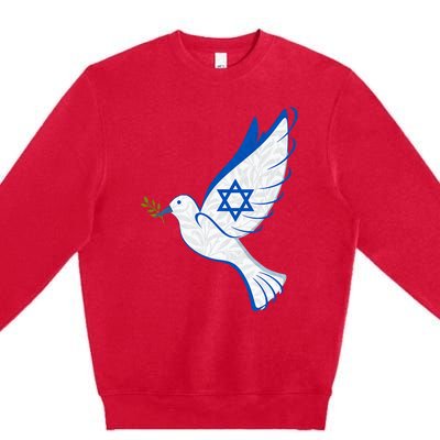 Israel Strong Support Stand Strong Peace Love Jewish Premium Crewneck Sweatshirt