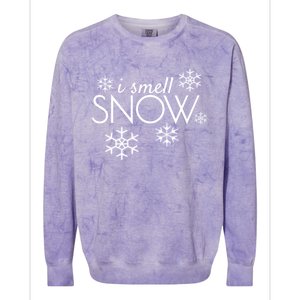 I Smell Snow Gift Funny Holiday Funny Gift Under 20 Snowflakes Gift Colorblast Crewneck Sweatshirt