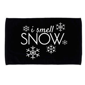 I Smell Snow Gift Funny Holiday Funny Gift Under 20 Snowflakes Gift Microfiber Hand Towel