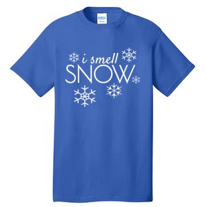 I Smell Snow Gift Funny Holiday Funny Gift Under 20 Snowflakes Gift Tall T-Shirt