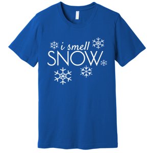 I Smell Snow Gift Funny Holiday Funny Gift Under 20 Snowflakes Gift Premium T-Shirt