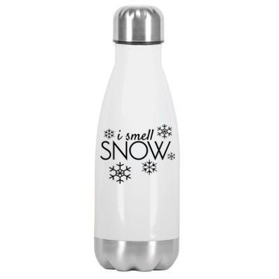 I Smell Snow Gift Funny Holiday Funny Gift Under 20 Snowflakes Gift Stainless Steel Insulated Water Bottle