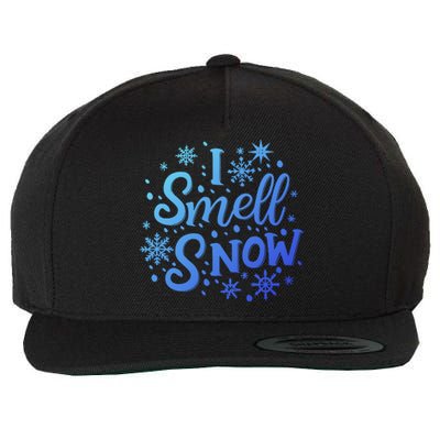 I Smell Snow Funny Christmas Time Winter Weather Snowflakes Great Gift Wool Snapback Cap