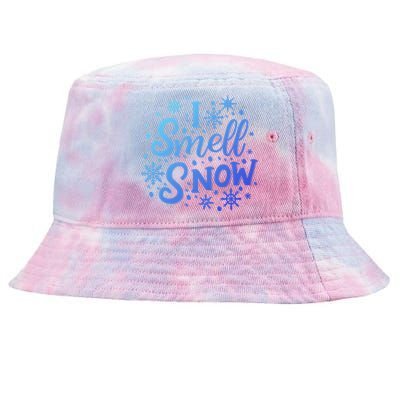 I Smell Snow Funny Christmas Time Winter Weather Snowflakes Great Gift Tie-Dyed Bucket Hat