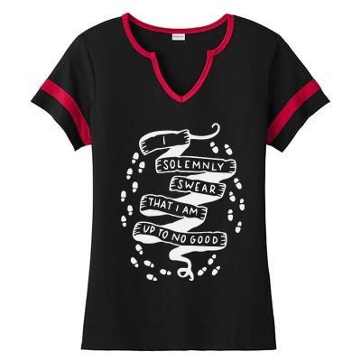 I Solemnly Swear That I Am Up To No Good Ladies Halftime Notch Neck Tee