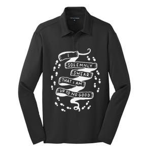 I Solemnly Swear That I Am Up To No Good Silk Touch Performance Long Sleeve Polo