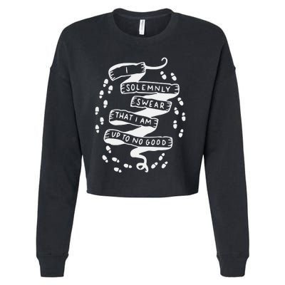 I Solemnly Swear That I Am Up To No Good Cropped Pullover Crew