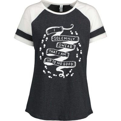 I Solemnly Swear That I Am Up To No Good Enza Ladies Jersey Colorblock Tee