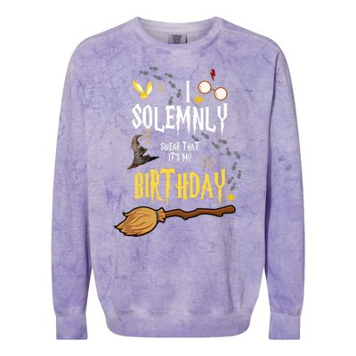 I Solemnly Swear That It's My Birthday Colorblast Crewneck Sweatshirt