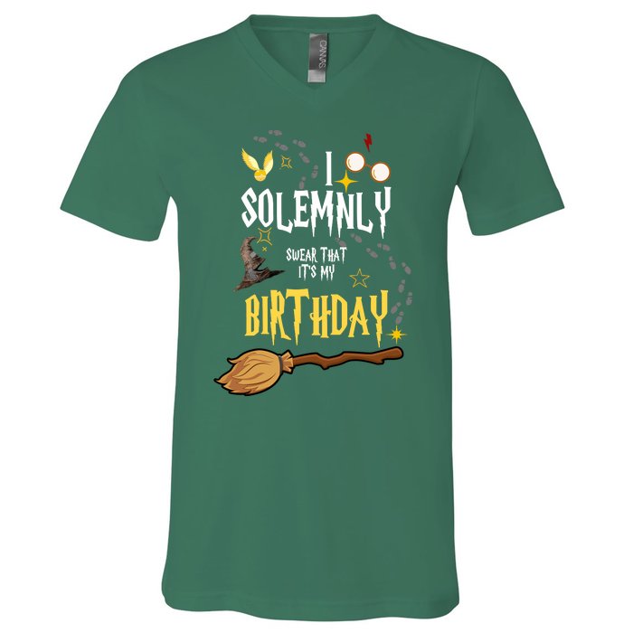 I Solemnly Swear That It's My Birthday V-Neck T-Shirt