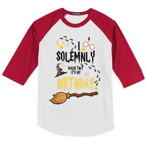 I Solemnly Swear That It's My Birthday Kids Colorblock Raglan Jersey