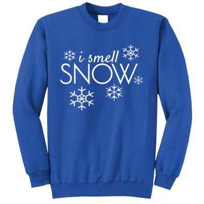 I Smell Snow Cute Gift Funny Holiday Funny Gift Under 20 Snowflakes Gift Tall Sweatshirt