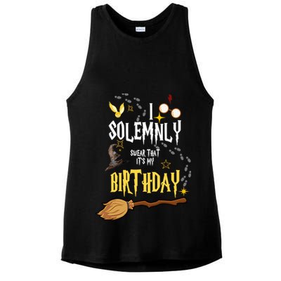 I Solemnly Swear That It's My Birthday Funny Ladies PosiCharge Tri-Blend Wicking Tank